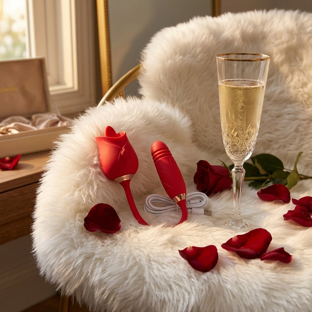 2-in-1 Rose — Thrusting & Clit Sucking Vibrator