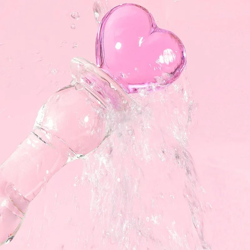 Glass Heart Dildo Wand - Josabella