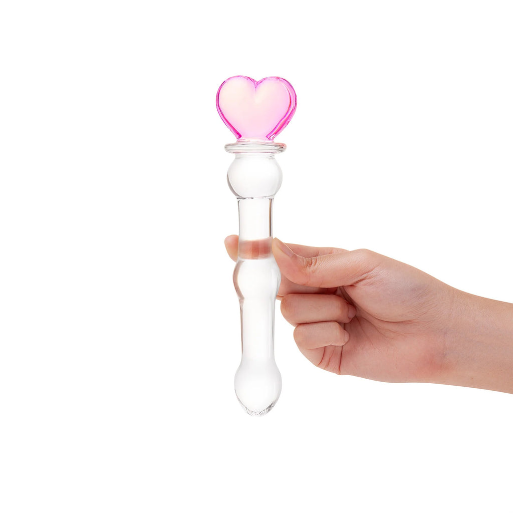 Glass Heart Dildo Wand